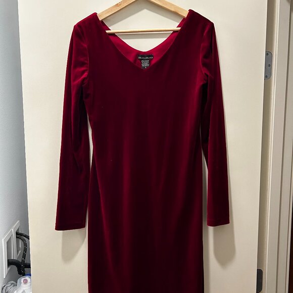 Vintage Red Velvet Dress - Picture 3 of 4